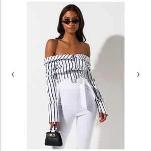 Off the shoulder button up